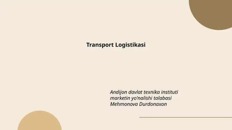 Transport Logistikasi