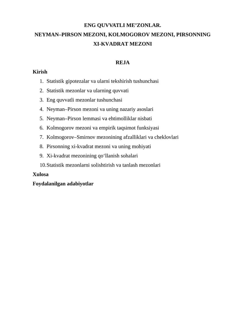 ENG QUVVATLI ME’ZONLAR