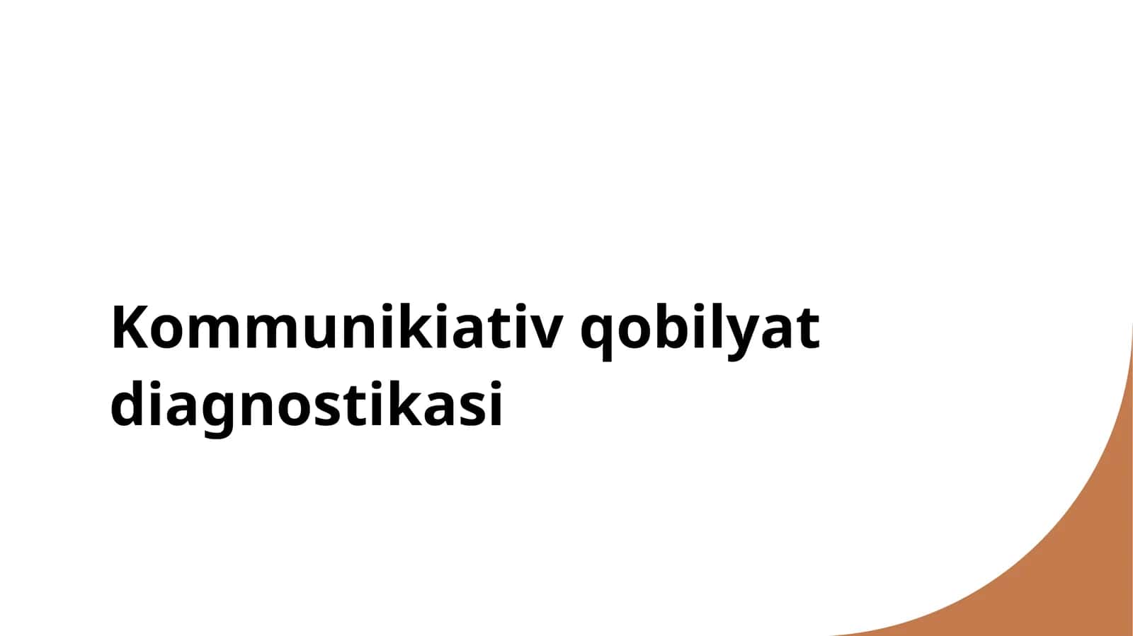Kommunikiativ qobilyat diagnostikasi