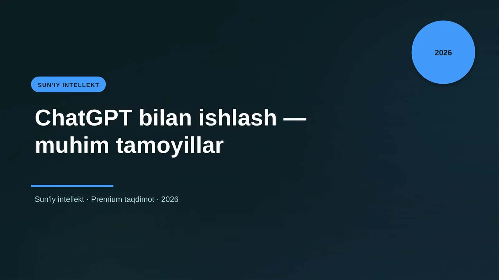 ChatGPT bilan ishlash - muhim tamoyillar