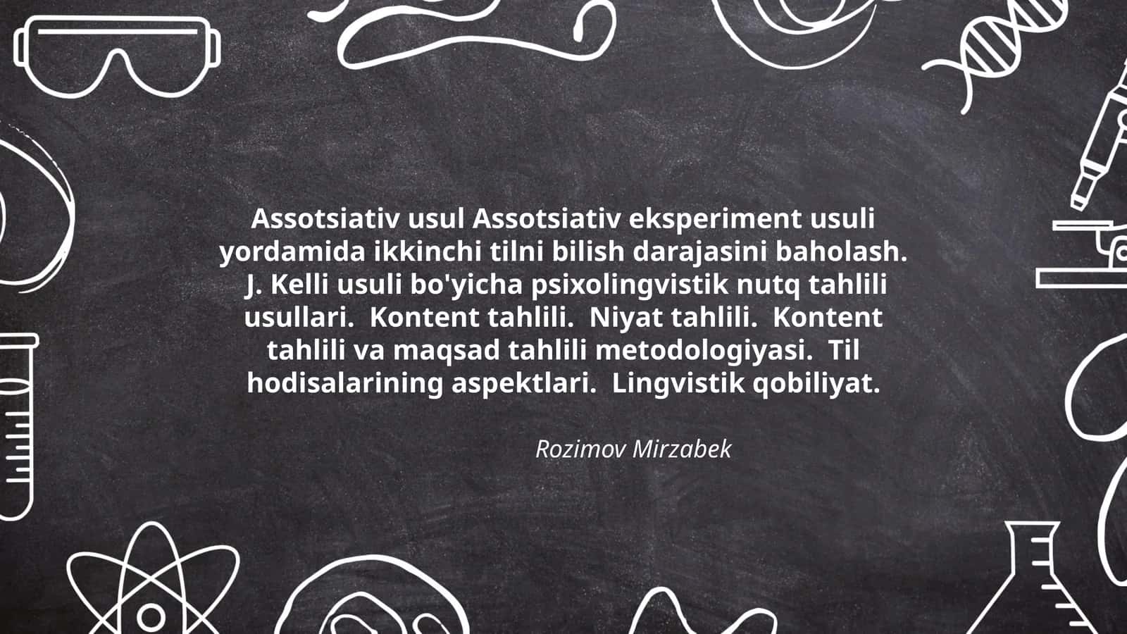Assotsiativ eksperiment usuli