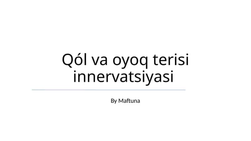 Qól va oyoq terisi innervatsiyasi