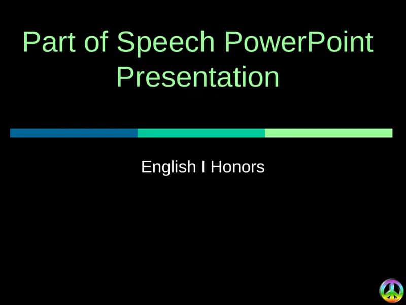 Part of Speech PowerPoint Presentation