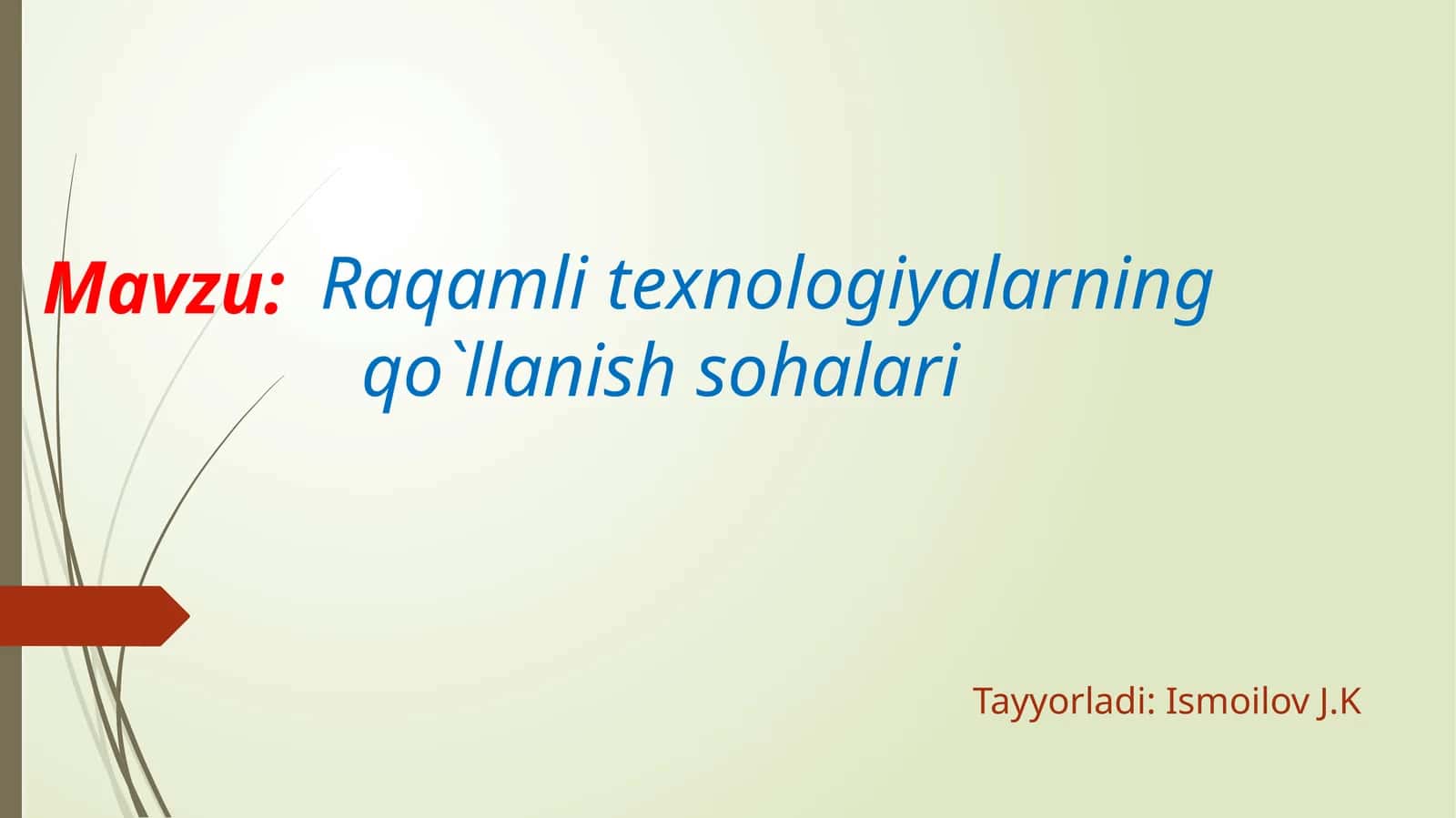Raqamlitexnologiyalarningqo`llanishsohalari