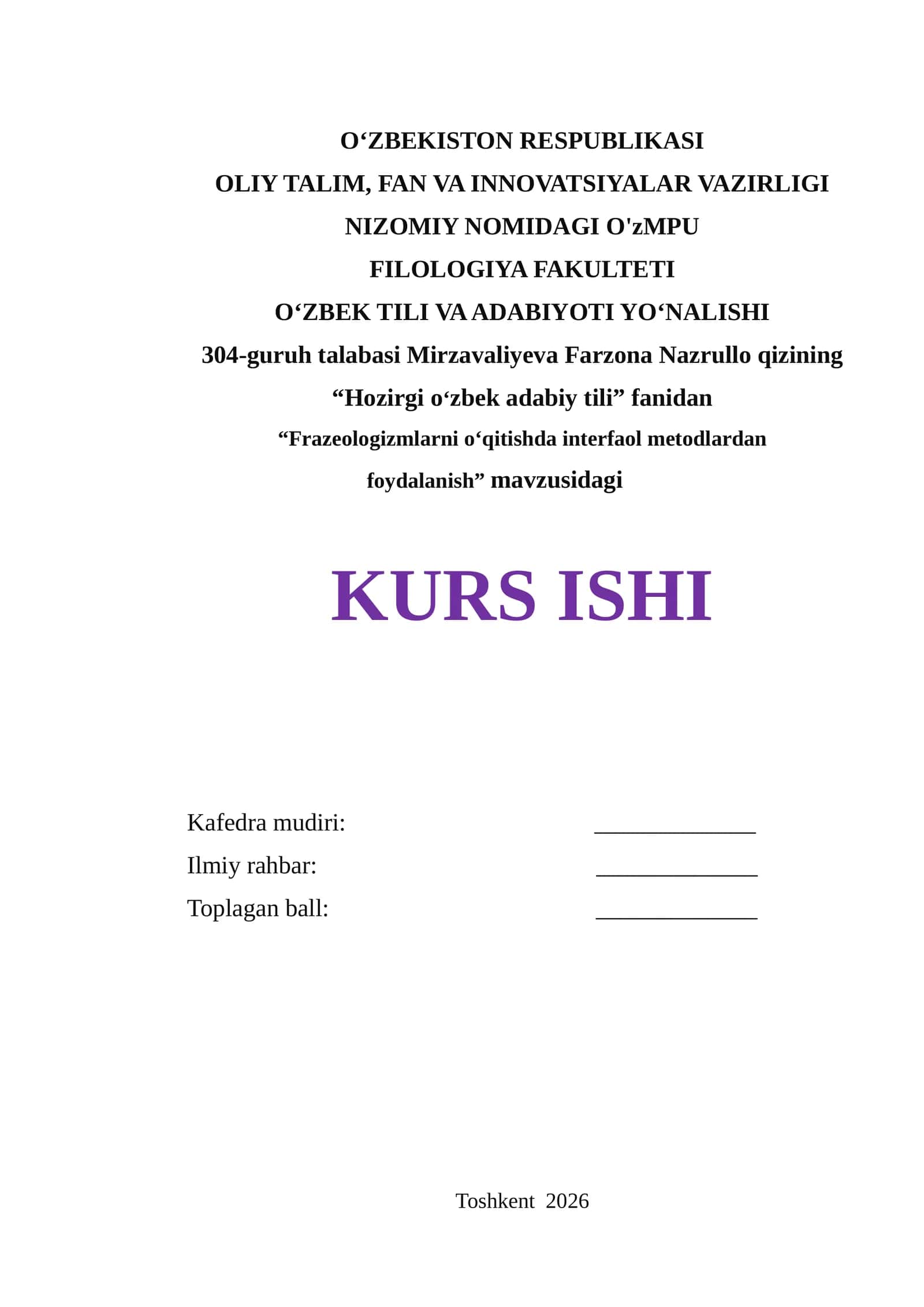 "Frazeologizmlarni o‘qitishda interfaol metodlardan foydalanish"