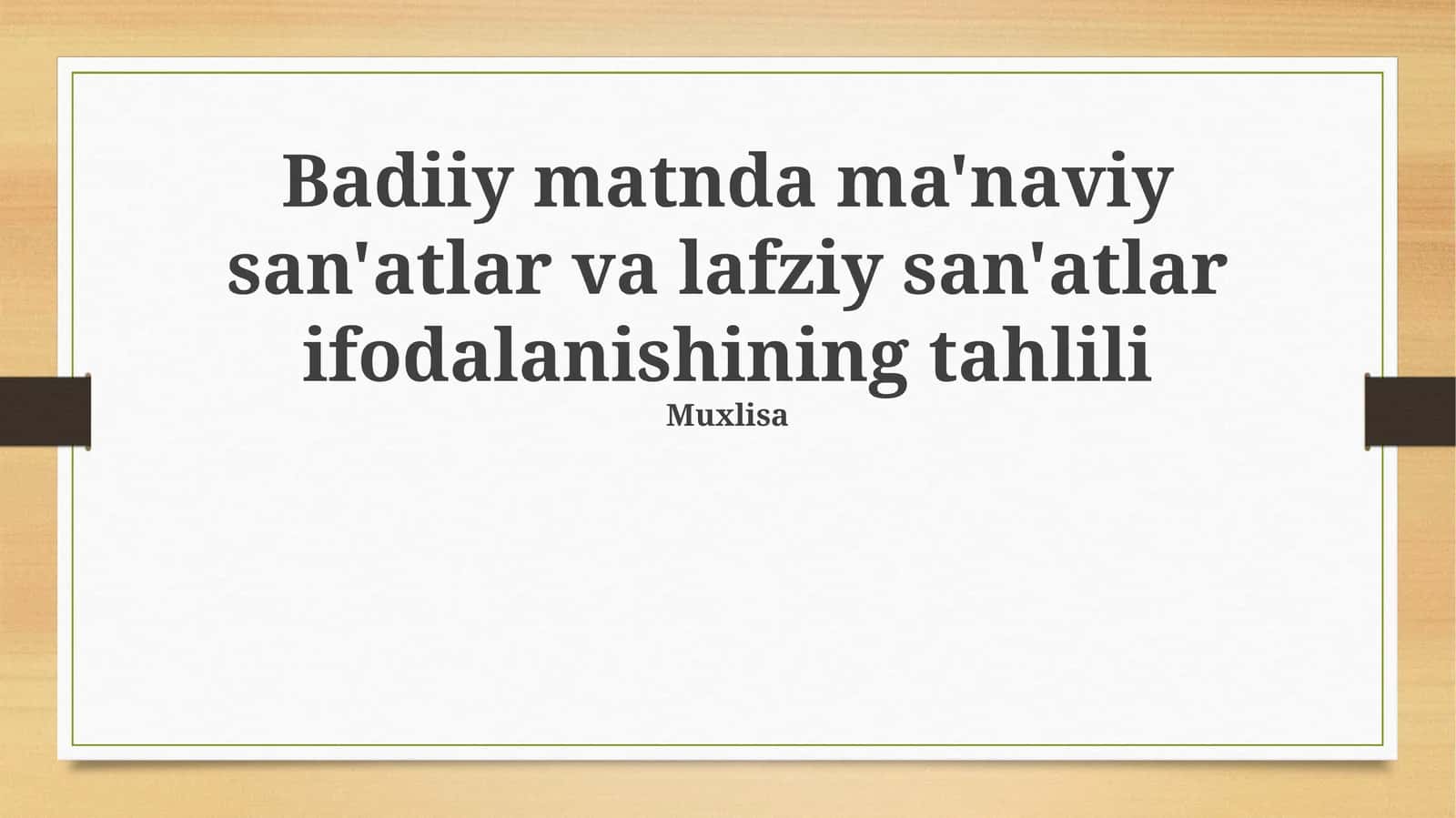 Ma'naviy va Og'zaki San'at: Asosiy Tushunchalar