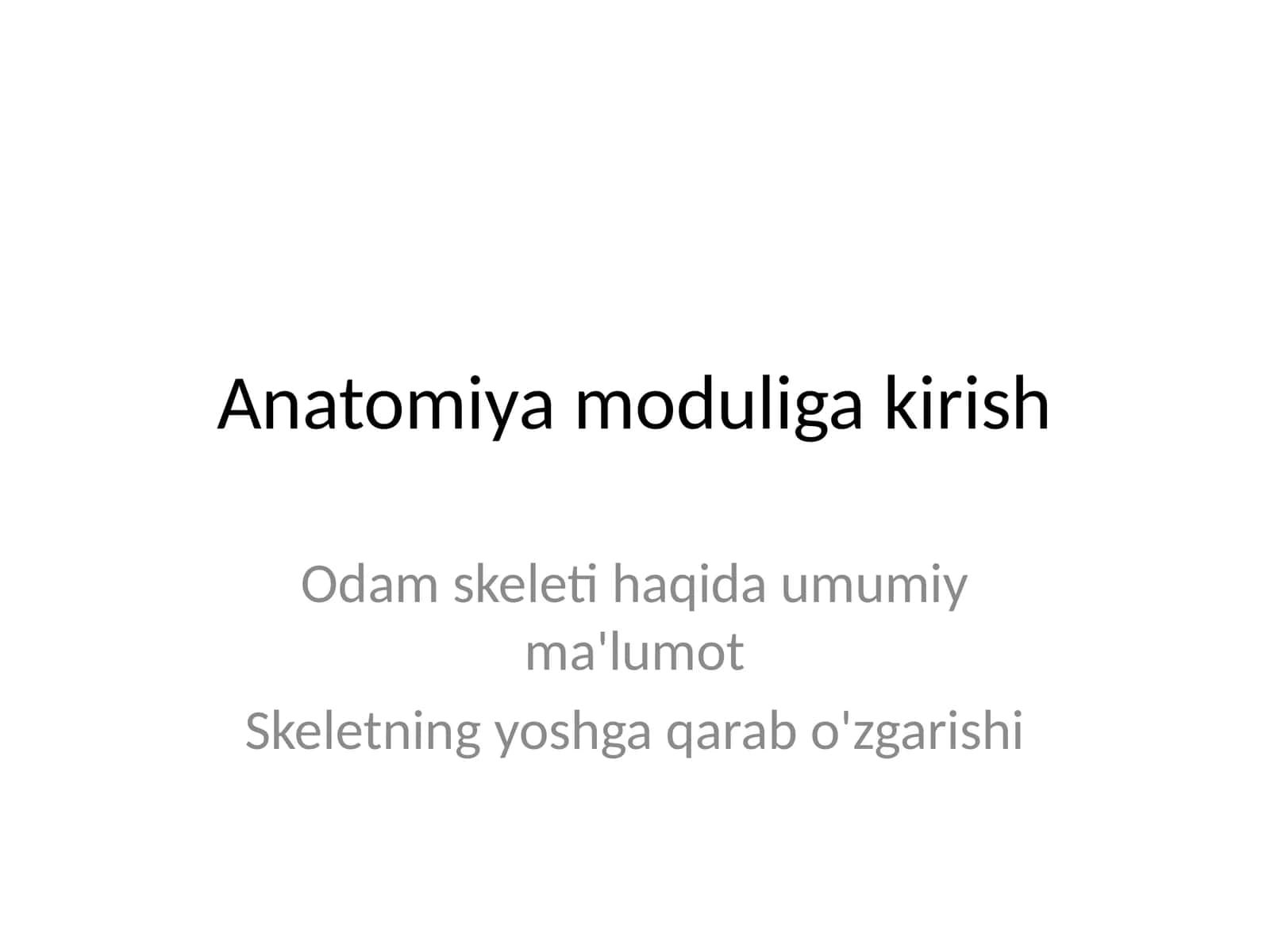 Anatomiya moduliga kirish
