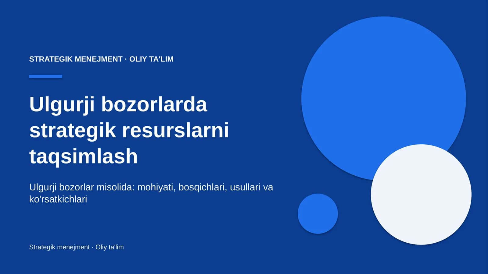 ulgurji bozorlarda strategik resurslarni taqsimlash 8597