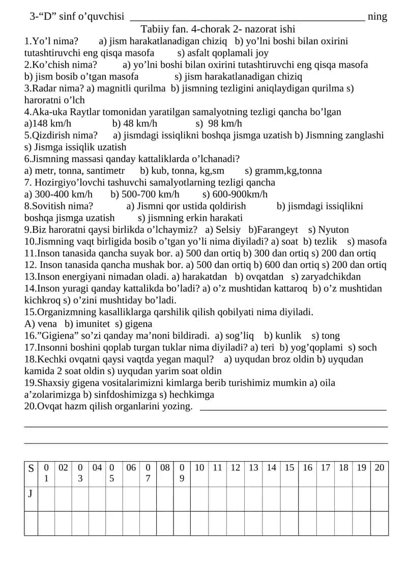 Samalyotning shertlari