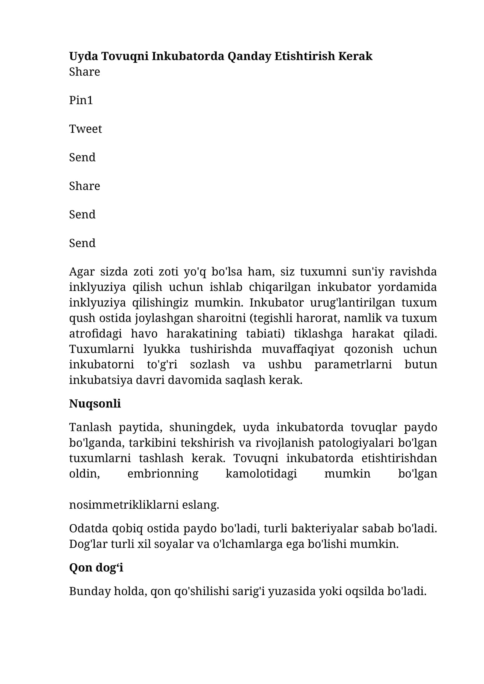 Uyda Tovuqni Inkubatorda Qanday Etishtirish Kerak