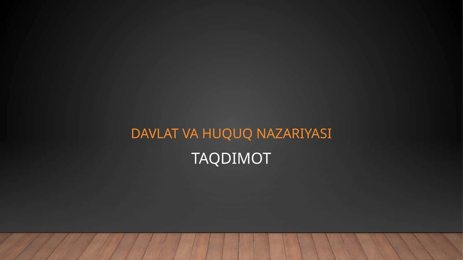 Davlat va huquq nazariyasi