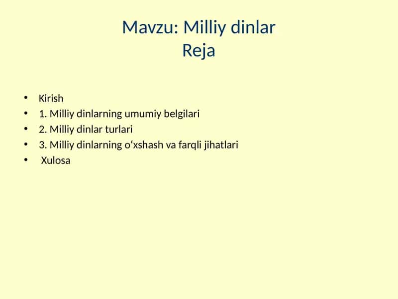 Milliy dinlar