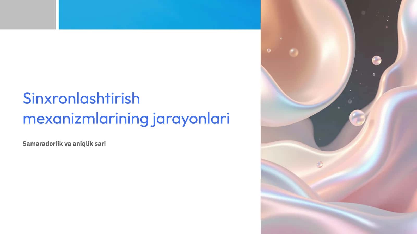 Sinxronlashtirish mexanizmlarini jarayonlarida