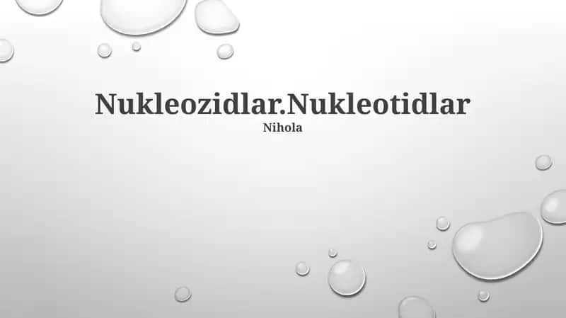 Nukleozidlar.Nukleotidlar