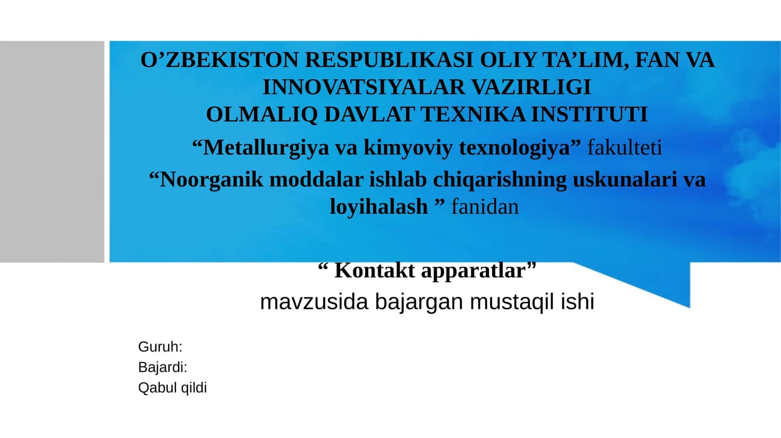 Kontakt apparatlar