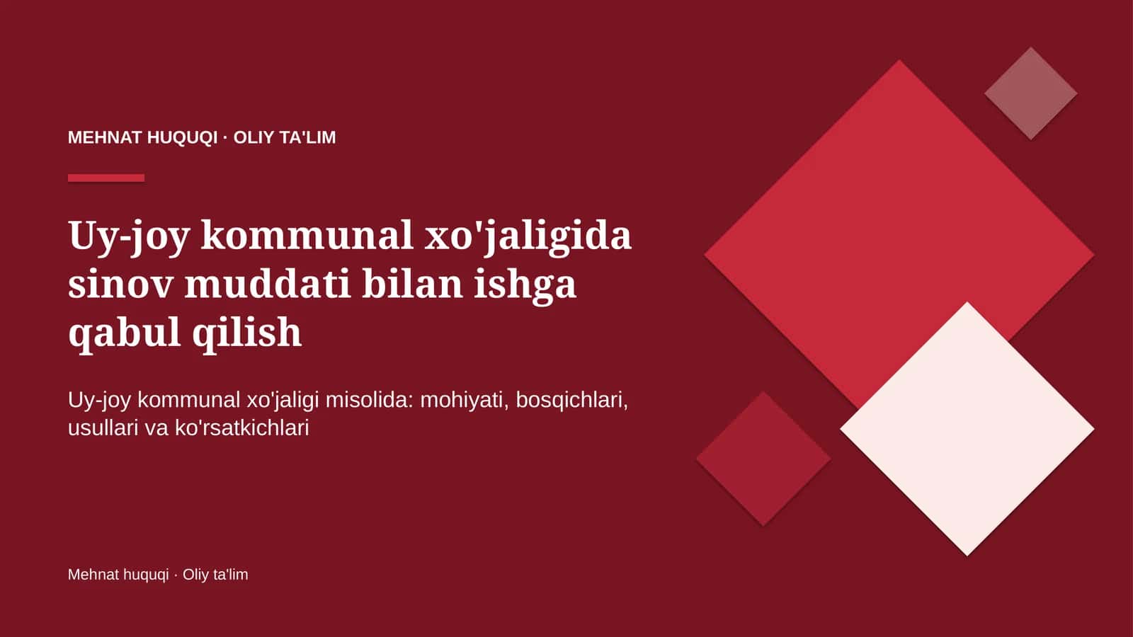 uy joy kommunal xo'jaligida sinov muddati bilan ishga qabul qilish 7669