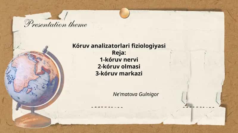 Kóruv analizatorlari fiziologiyasi