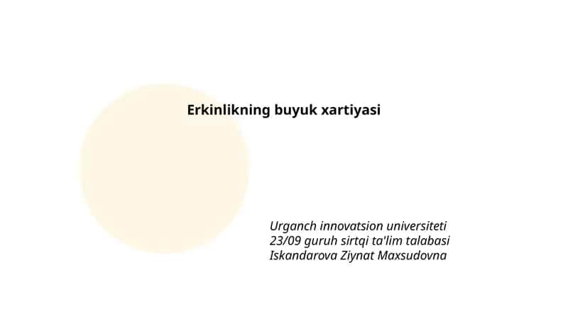 Erkinlikning buyuk xartiyasi