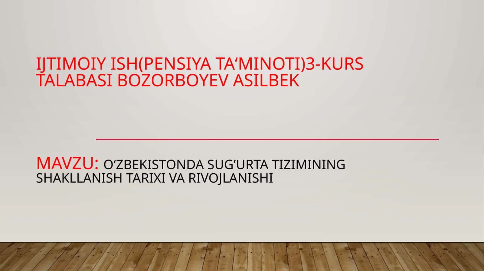 O‘zbekistonda sug’urta tizimining shakllanishi va rivojlanishi