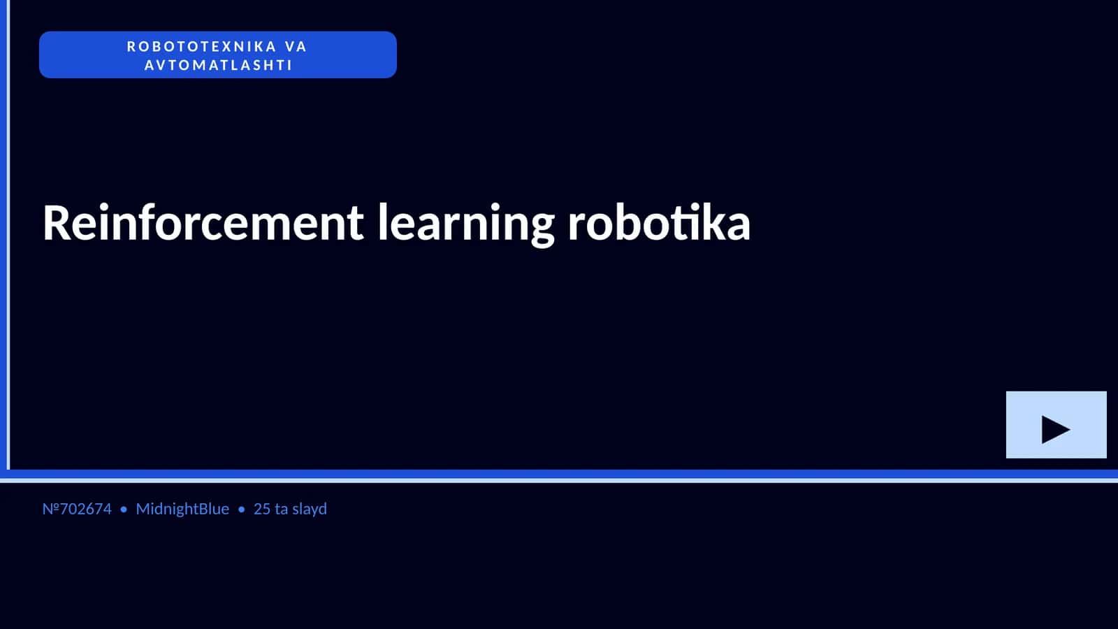 ROBOTOTEXNIKA VA AVTOMATLASHTI