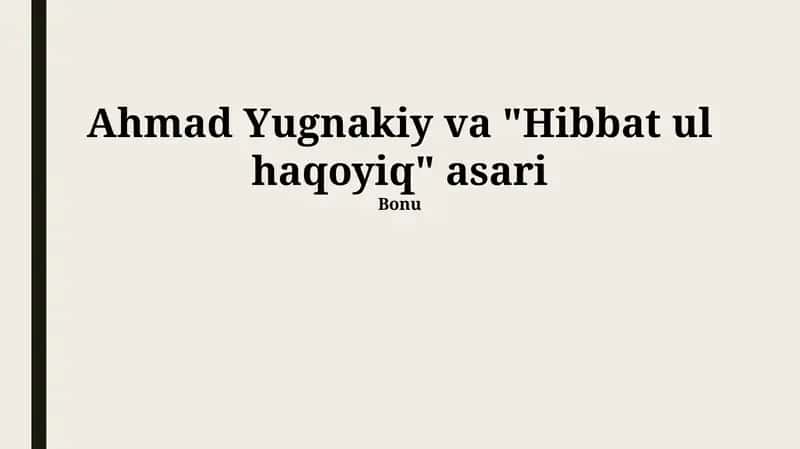 "Hibbat ul Haqoyiq"