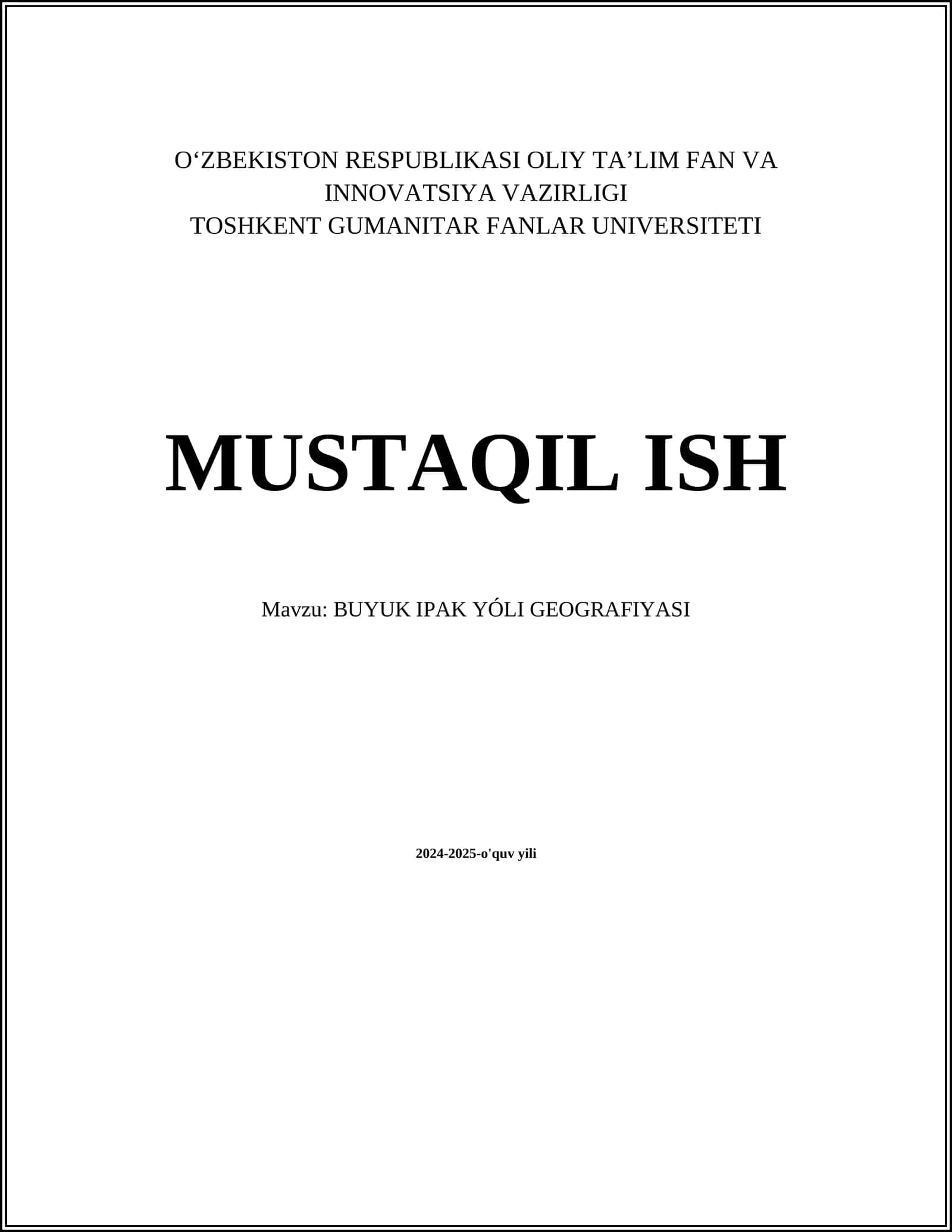 BUYUK IPAK YÓLI GEOGRAFIYASI