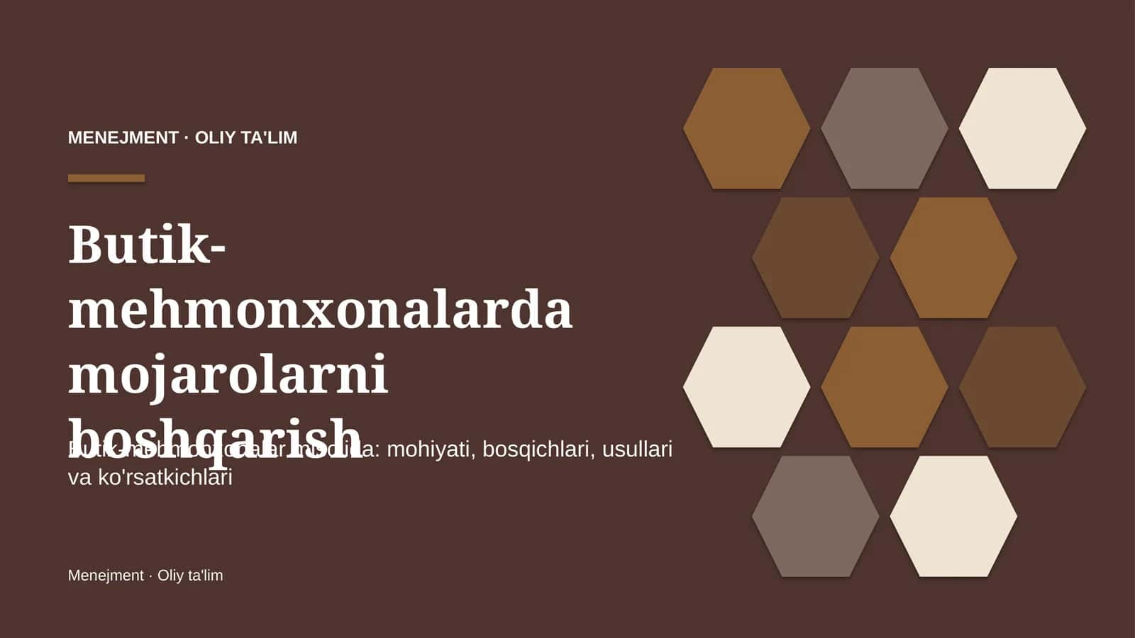 Butik-mehmonxonalar misolida: mohiyati, bosqichlari, usullari va ko'rsatkichlari
