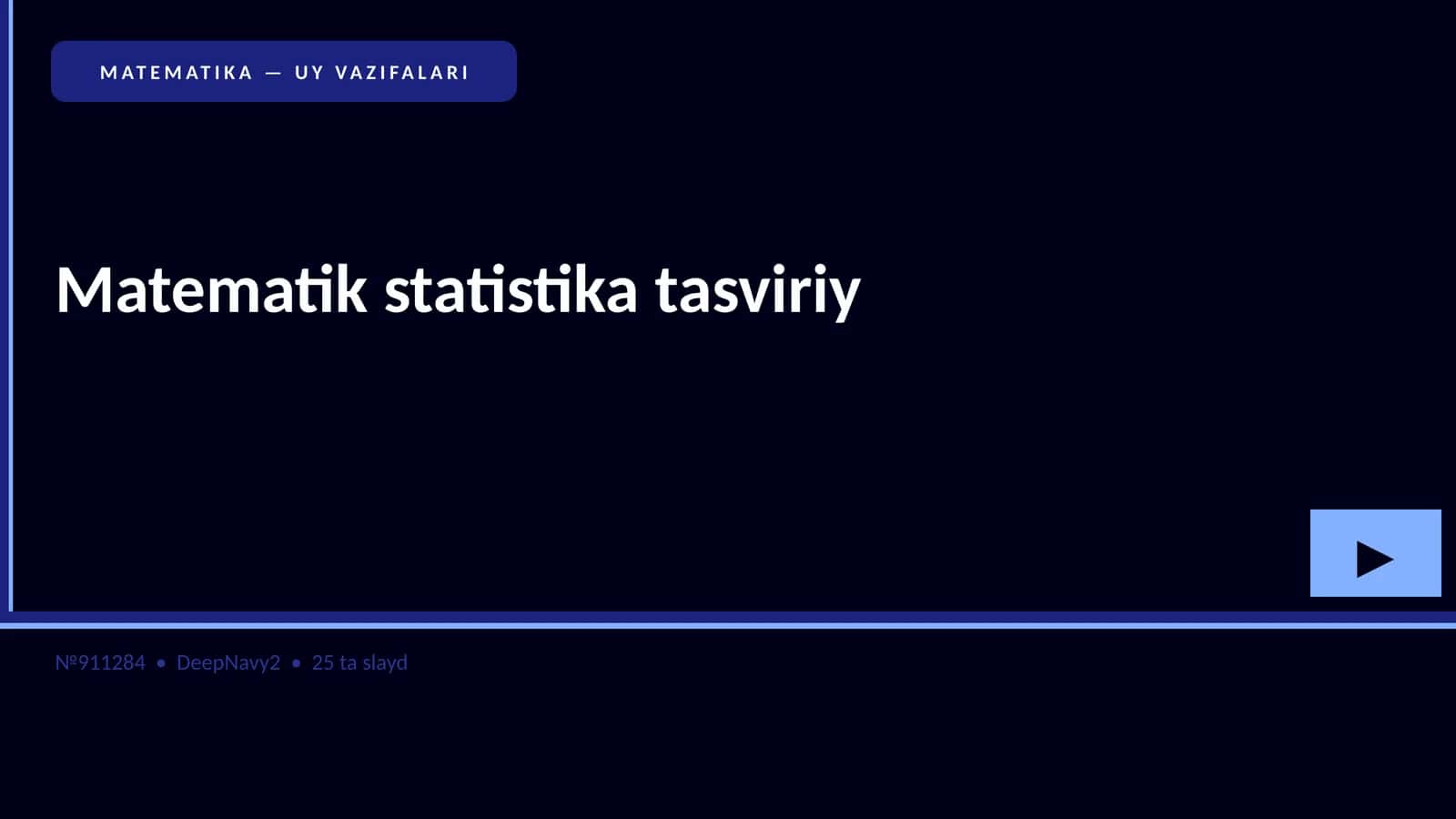 MATEMATIKA — UY VAZIFALARI
