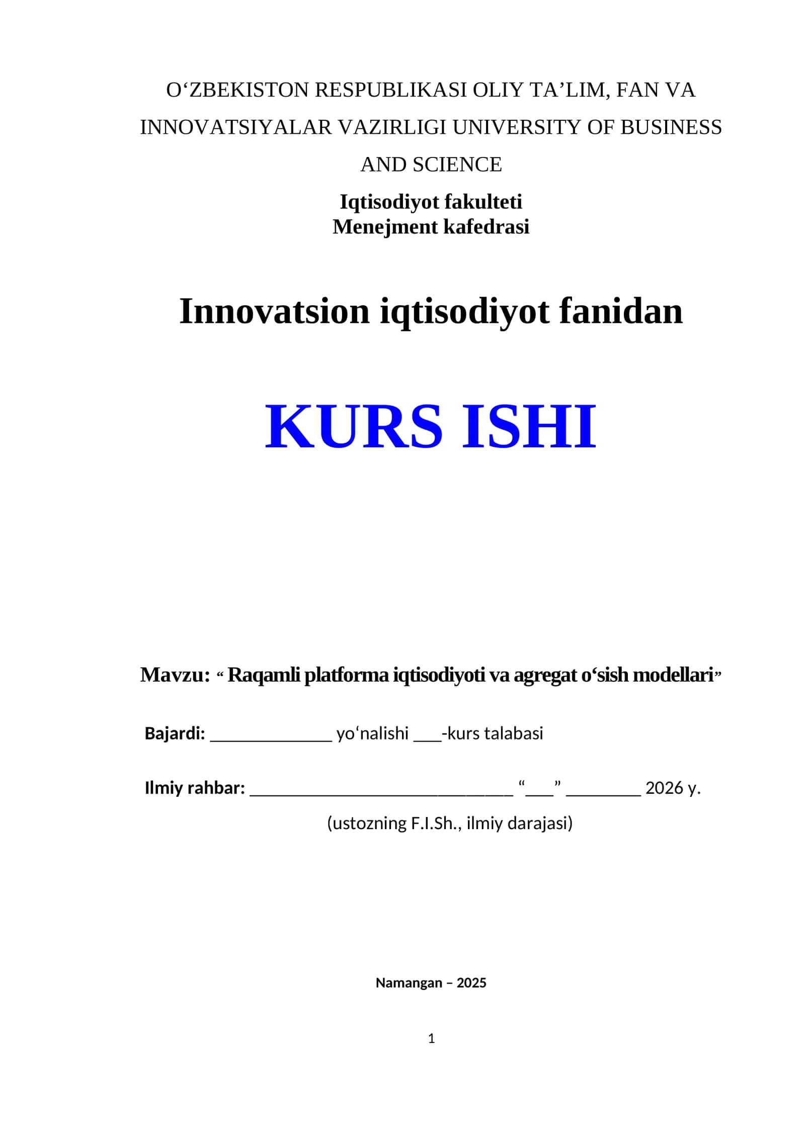 Raqamli platforma iqtisodiyoti va agregat o‘sish modellari