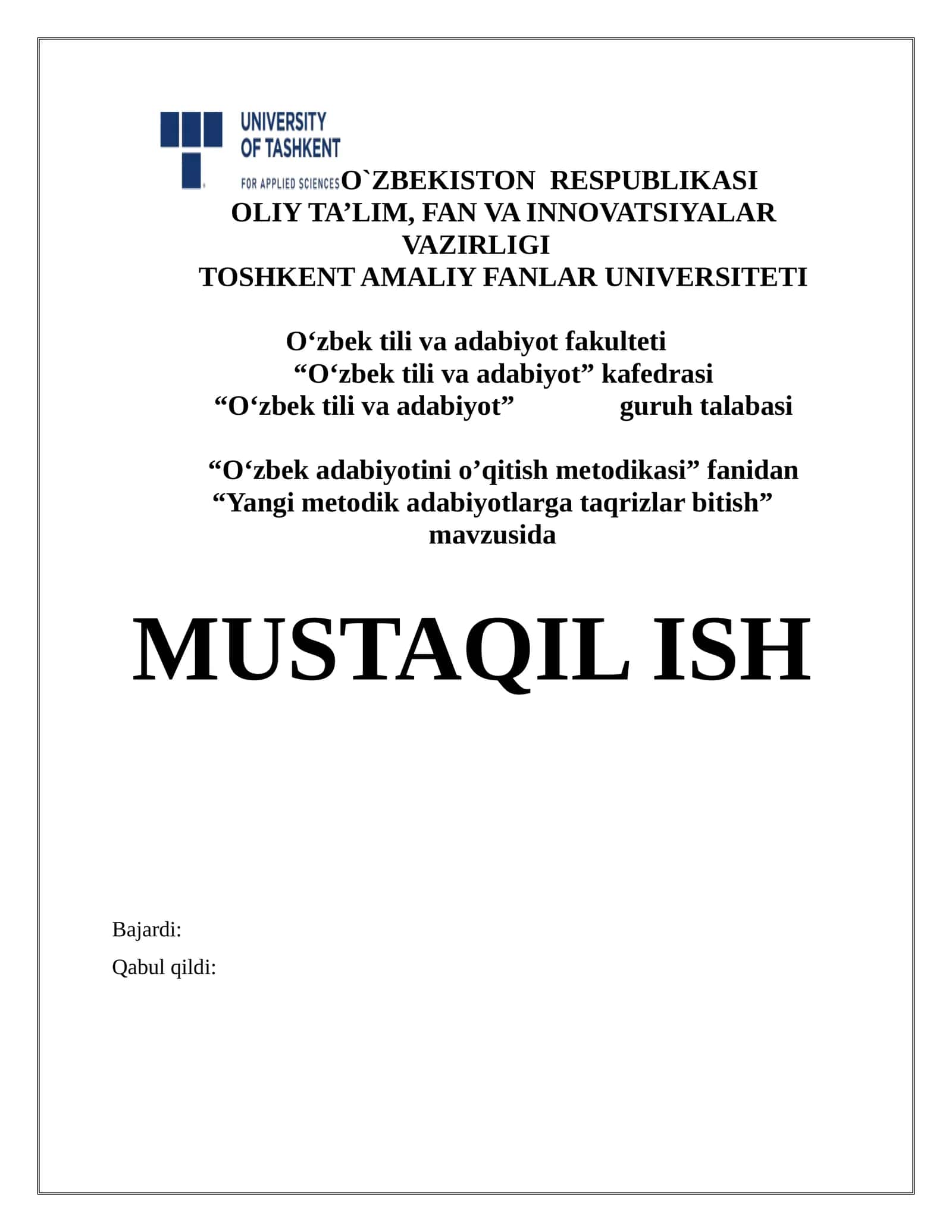 Yangi metodik adabiyotlarga taqrizlar bitish