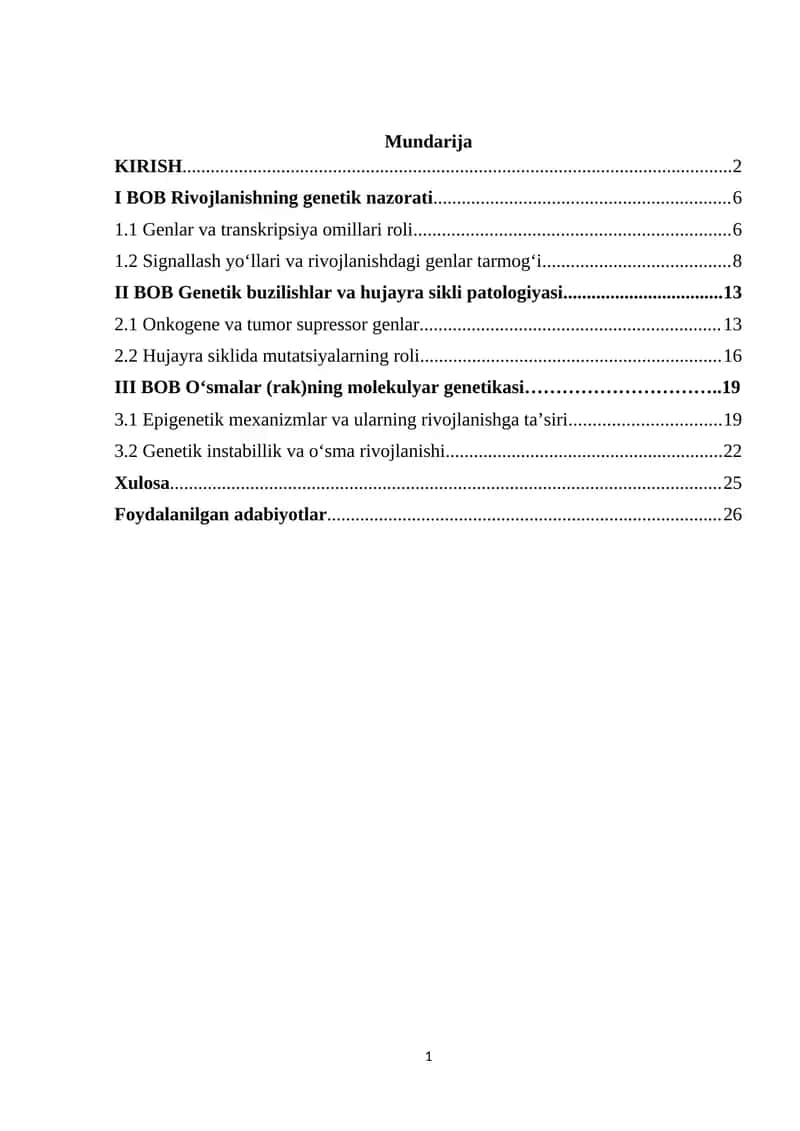 Hujayra va organizm rivojlanishi biologiyada