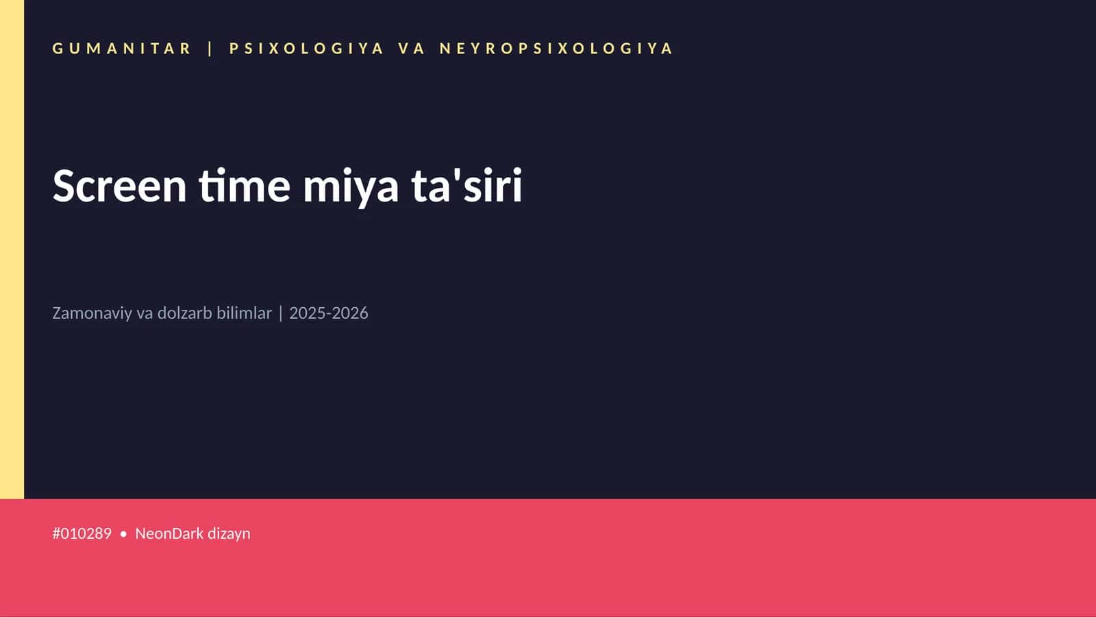 Screen time miya ta'siri