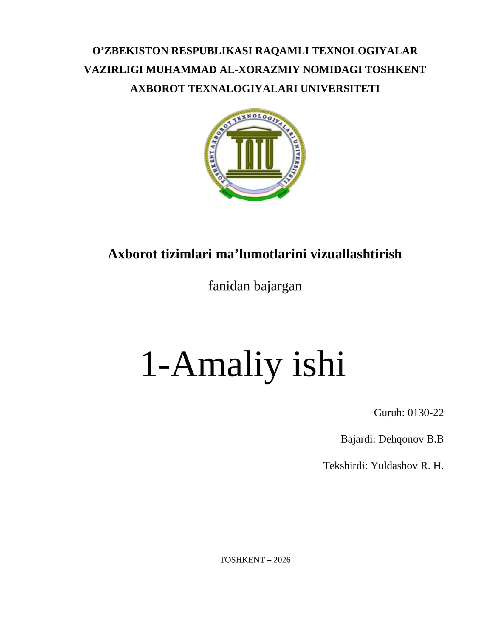 Ma’lumotlarni vizuallashtirishga kirish (Excel asosida)