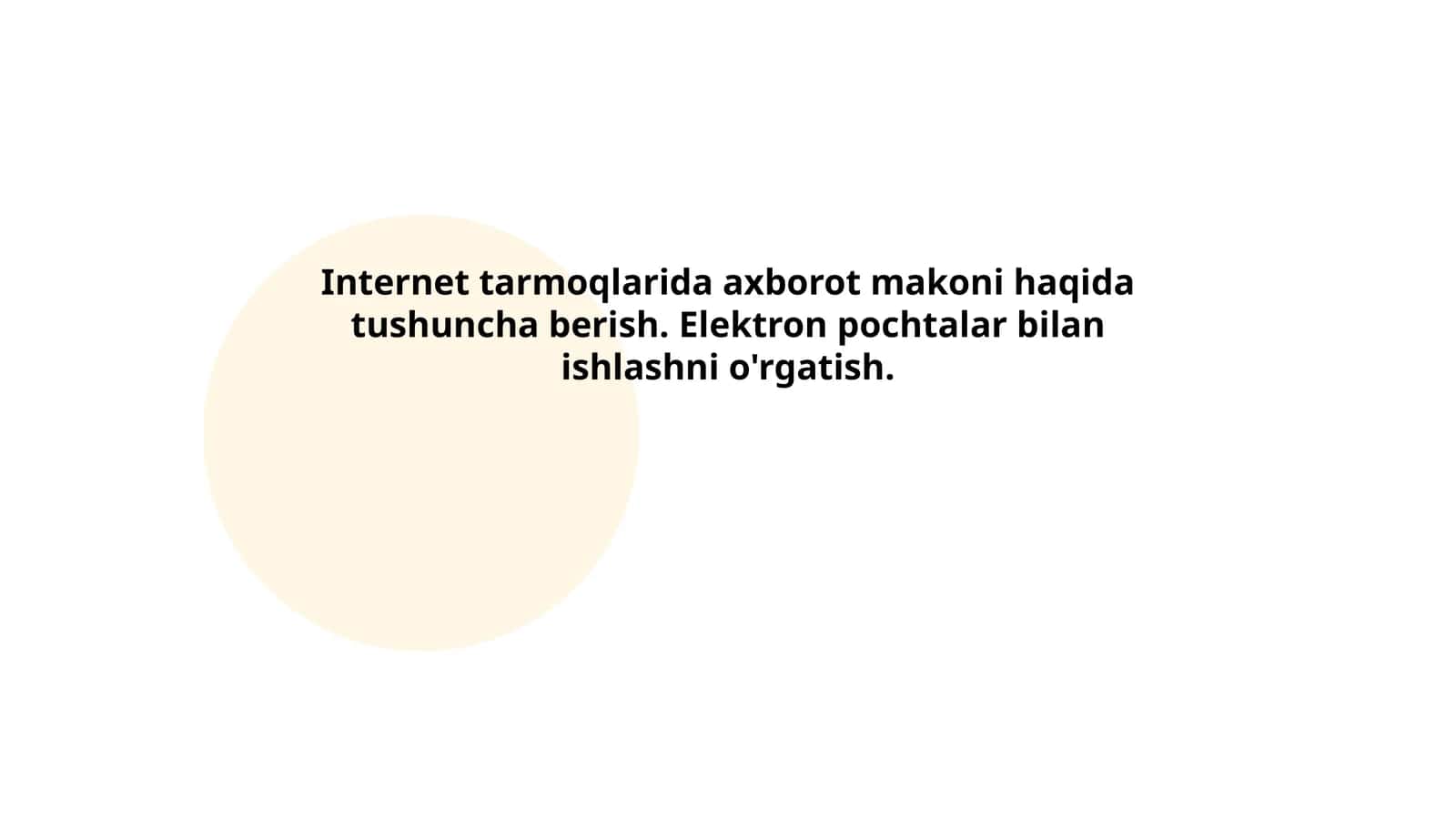 Internet tarmoqlarida axborot makoni haqida tushuncha berish