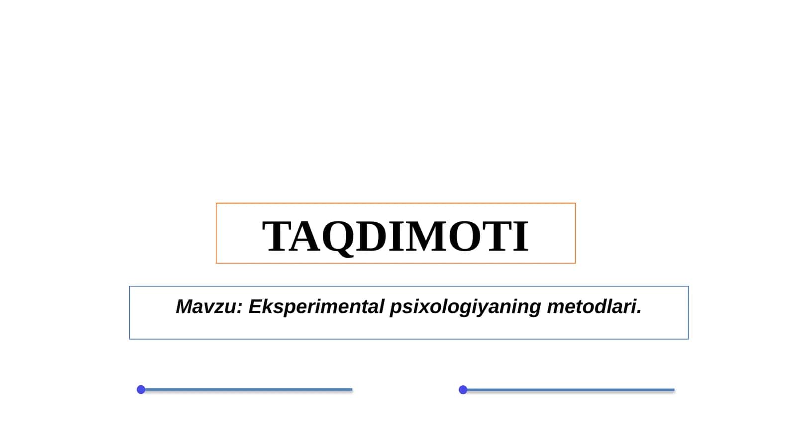 Eksperimental psixologiyaning metodlari