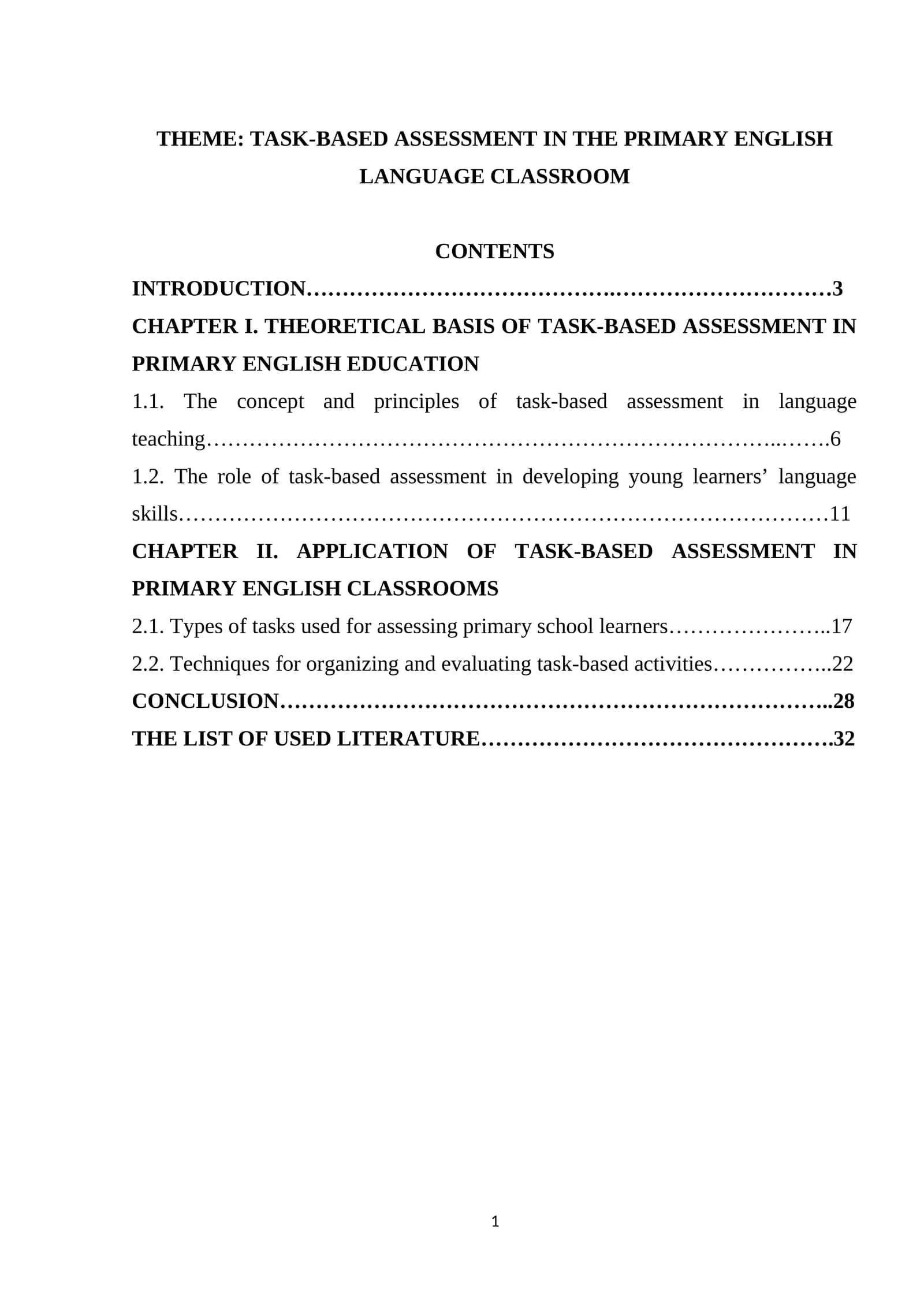 TASK-BASED ASSESSMENT IN THE PRIMARY ENGLISH LANGUAGE CLASSROOM