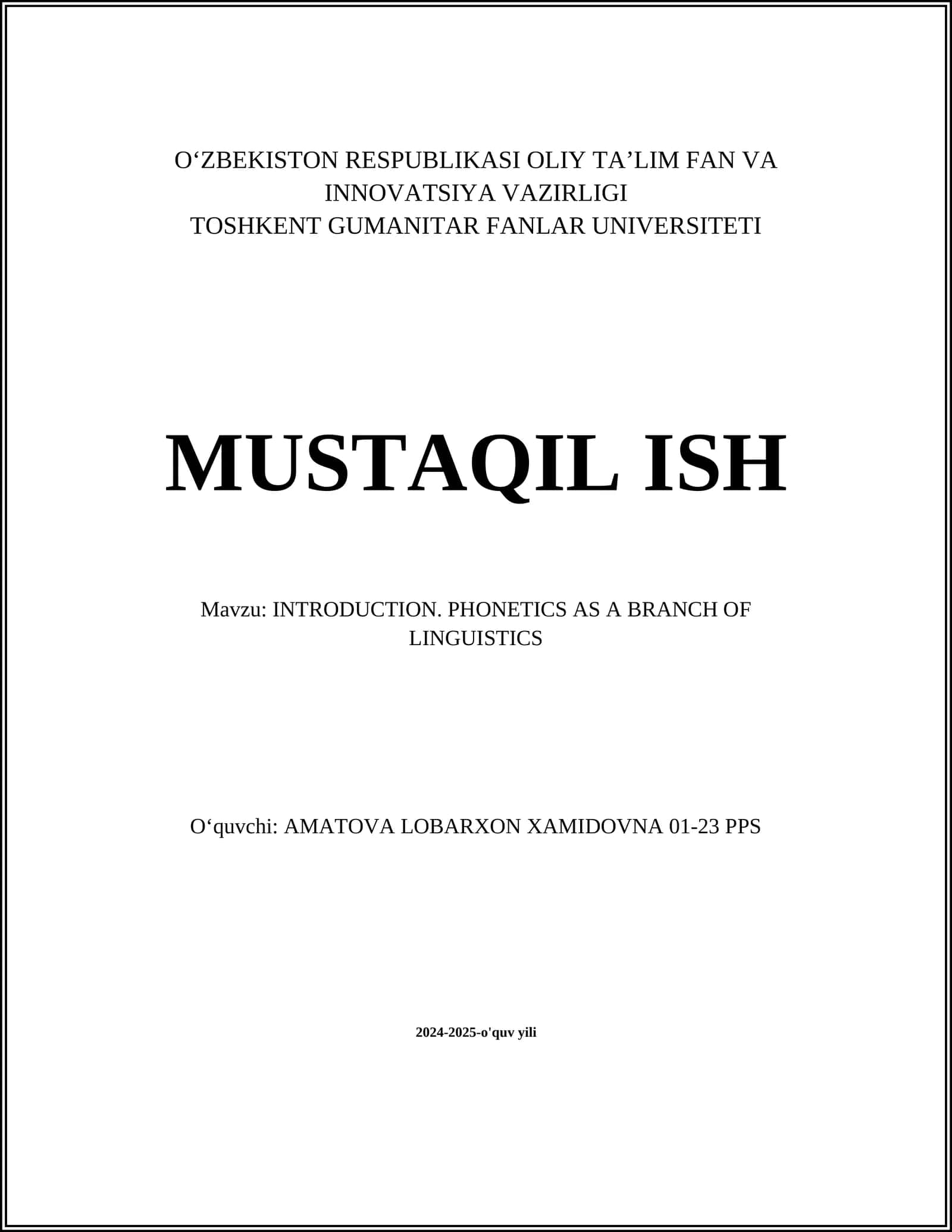 INTRODUCTION. PHONETICS AS A BRANCH OF LINGUISTICS
