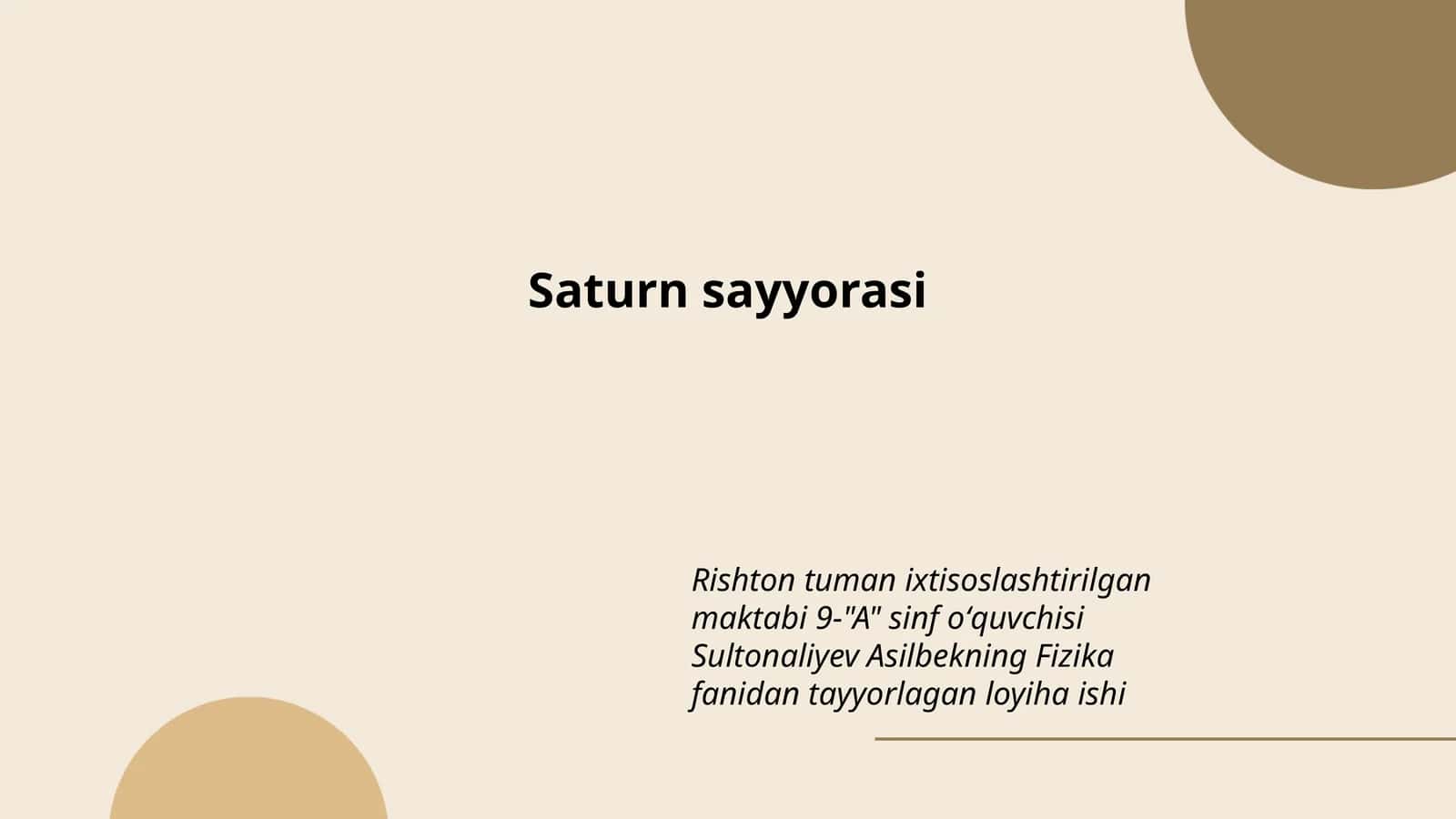 Saturn sayyorasi