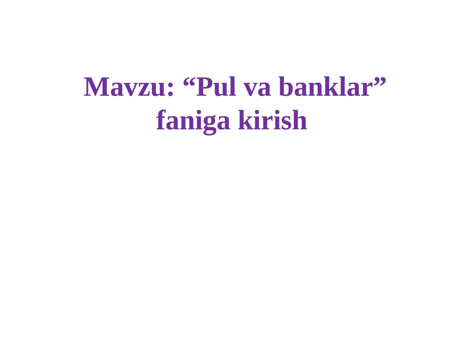 Pulvabanklar fanigakirish