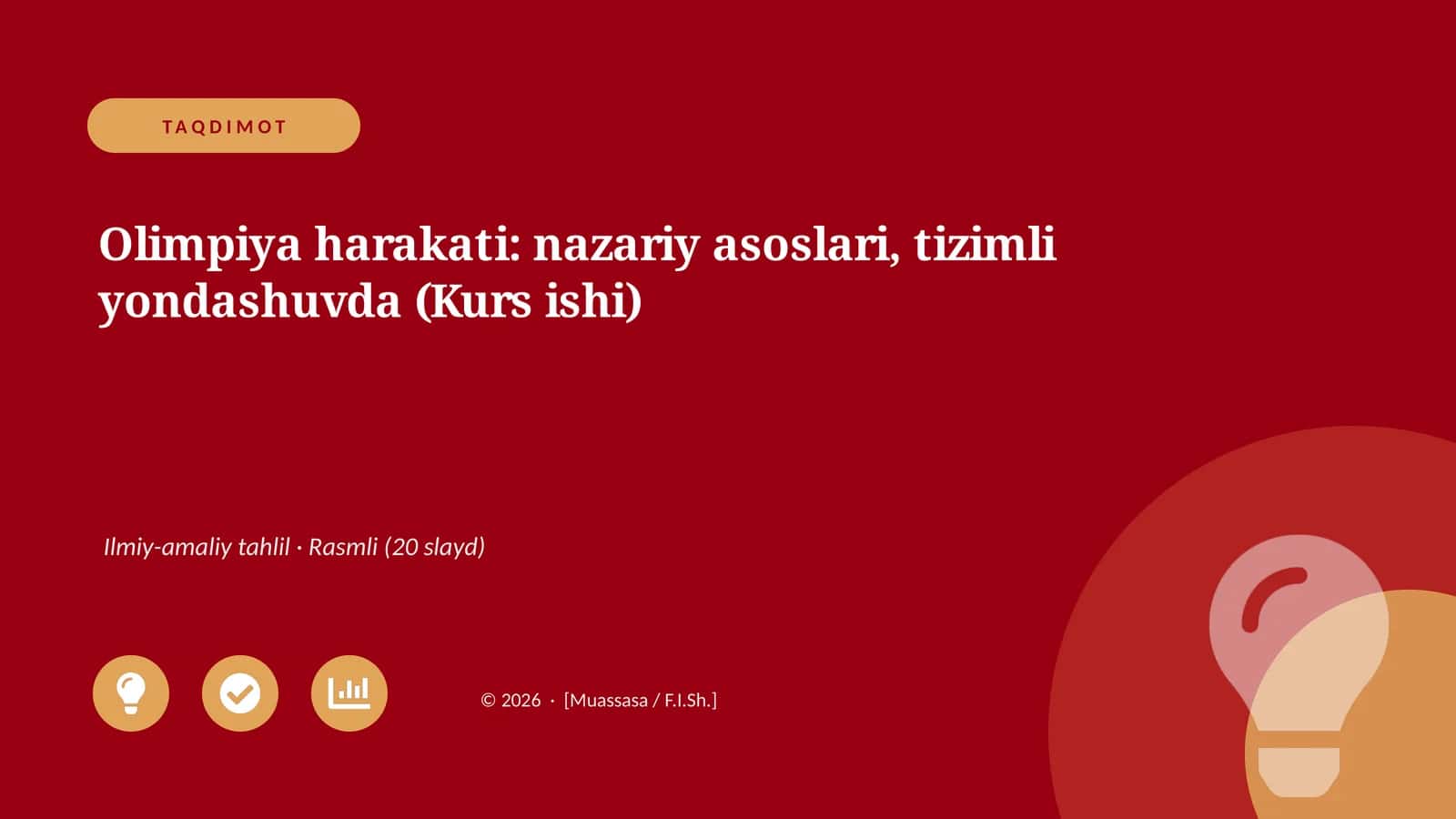Olimpiya harakati: nazariy asoslari, tizimli yondashuvda (Kurs ishi)