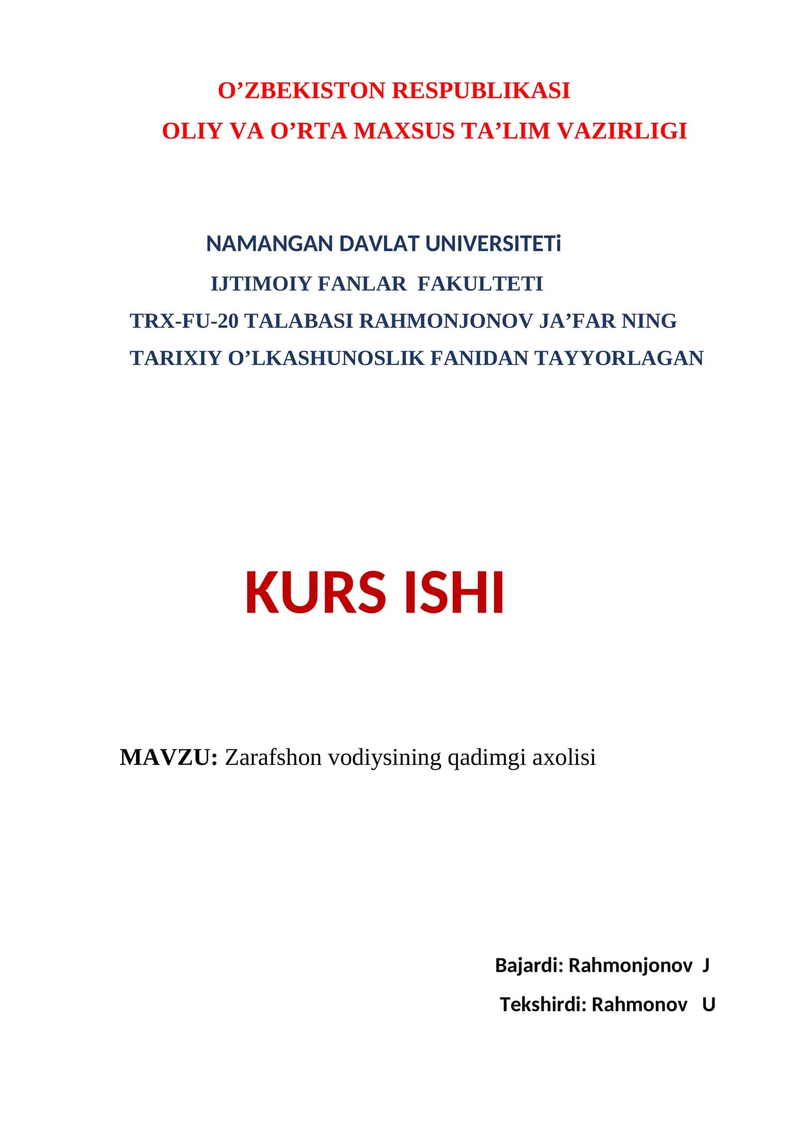Zarafshon vodiysining qadimgi aholisi