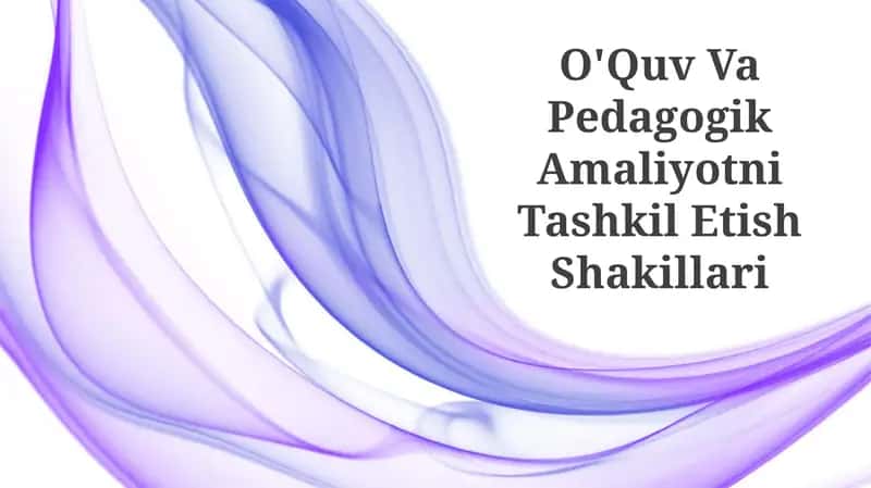 O'Quv Va Pedagogik Amaliyotni Tashkil Etish Shakillari