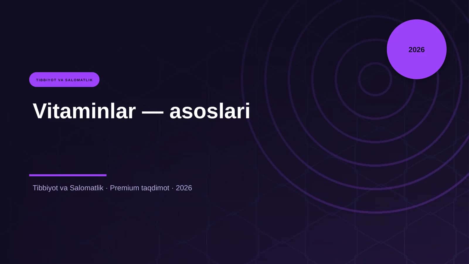Vitaminlar — asoslari