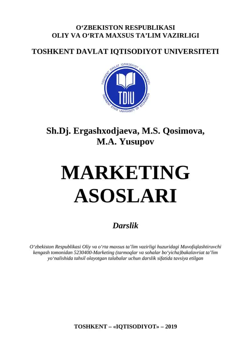 MARKETING ASOSLARI Darslik