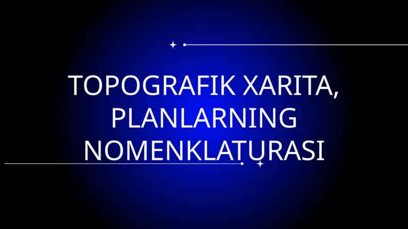 TOPOGRAFIK XARITA, PLANLARNING NOMENKLATURASI