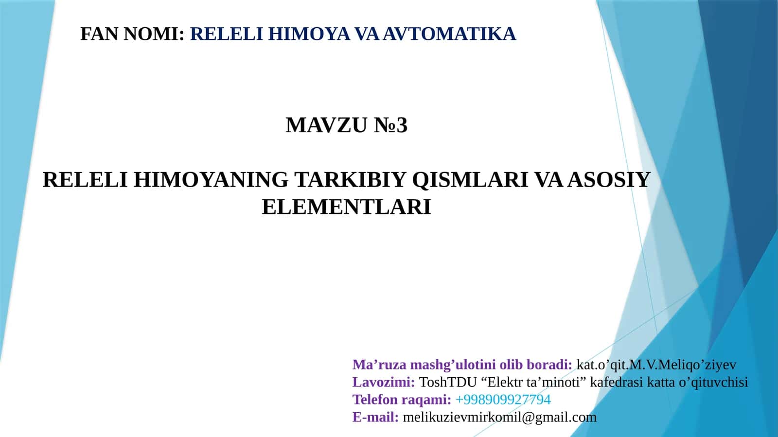RELELI HIMOYANING TARKIBIY QISMLARI VA ASOSIYELEMENTLARI