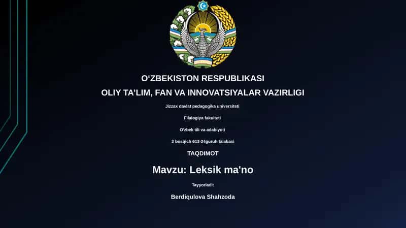 Leksik ma'no