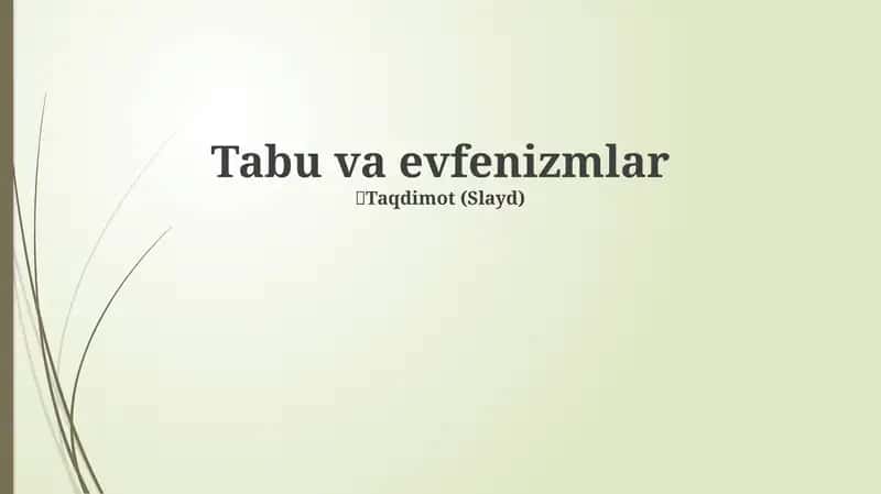 Tabu va efemizmlar