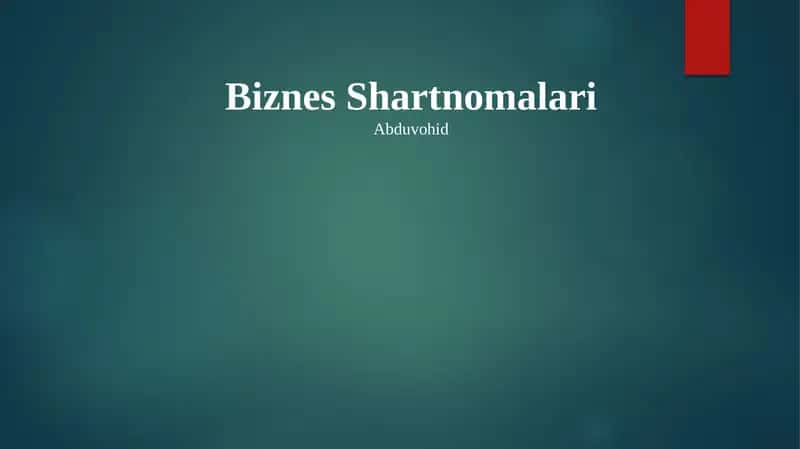 Biznes Shartnomalari