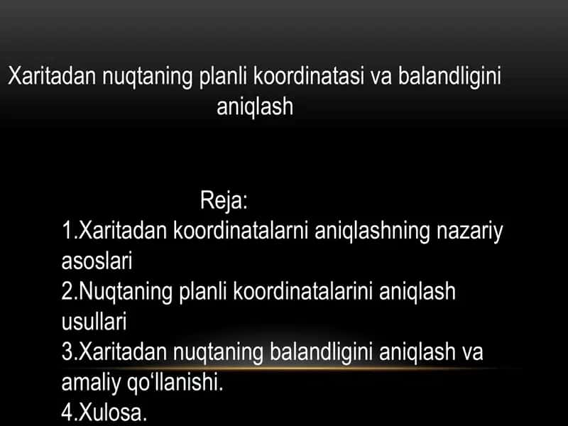 Xaritadan koordinatalarni aniqlash
